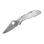  Taschenmesser Spyderco Spyderco Delica 4 Titanium Damascus