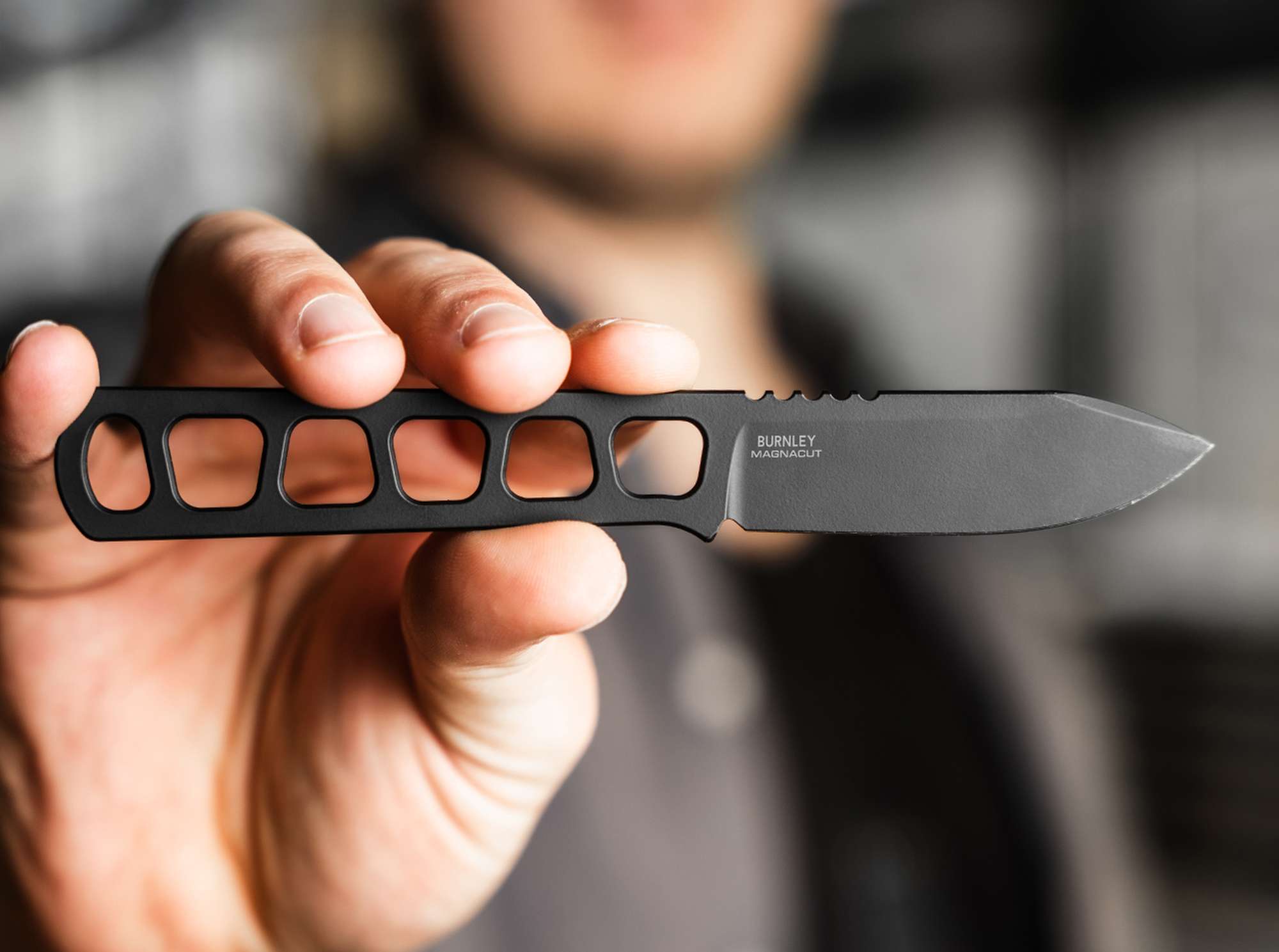 BOKER BFF Packlite All Black Fixed Skeleton Neck Knife Magnacut